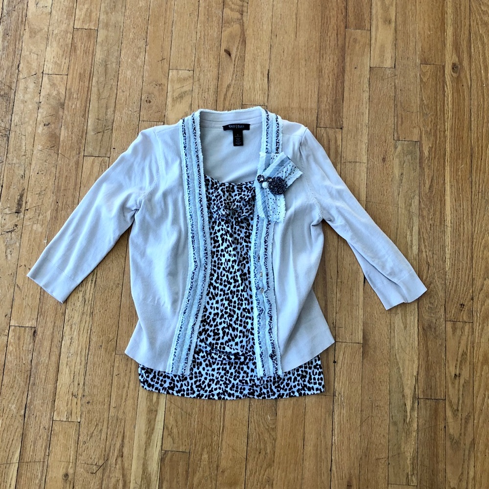 WHBM Cheetah Print Tank & Matching Sweater